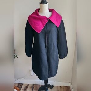 Vibrant Pink Wool Blend Coat